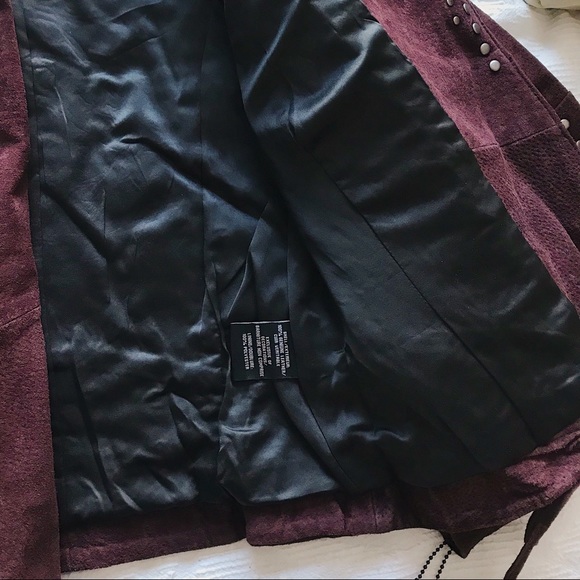 Bagatelle • Burgundy Western Suede Moto Jacket - Picture 6 of 8